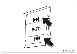 Toyota Yaris. Audio Control Switch Operation