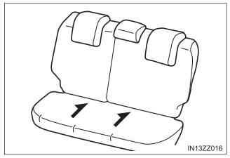 Toyota Yaris. Installation on rear center seat