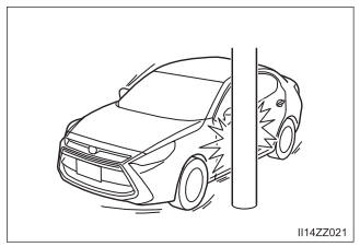 Toyota Yaris. Limitations to side collision detection