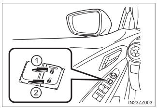 Toyota Yaris. Locking, Unlocking with Smart Key and Door-Lock Switch