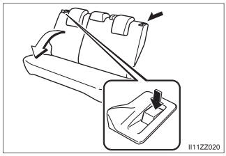 Toyota Yaris. Lowering the seatbacks