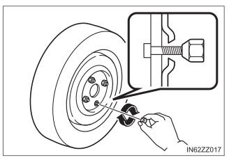 Toyota Yaris. Mounting the Spare Tire