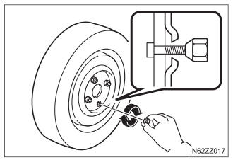 Toyota Yaris. Mounting the Spare Tire